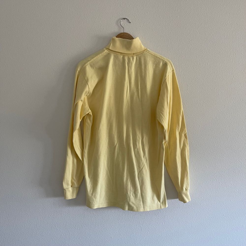 Vintage Y2K Preppy Polo Ralph Lauren Pale Yellow Slouchy Turtleneck - Picture 5 of 10